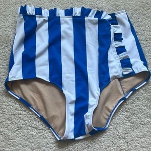 Kortni Jeane Striped high waisted Swim Bottoms